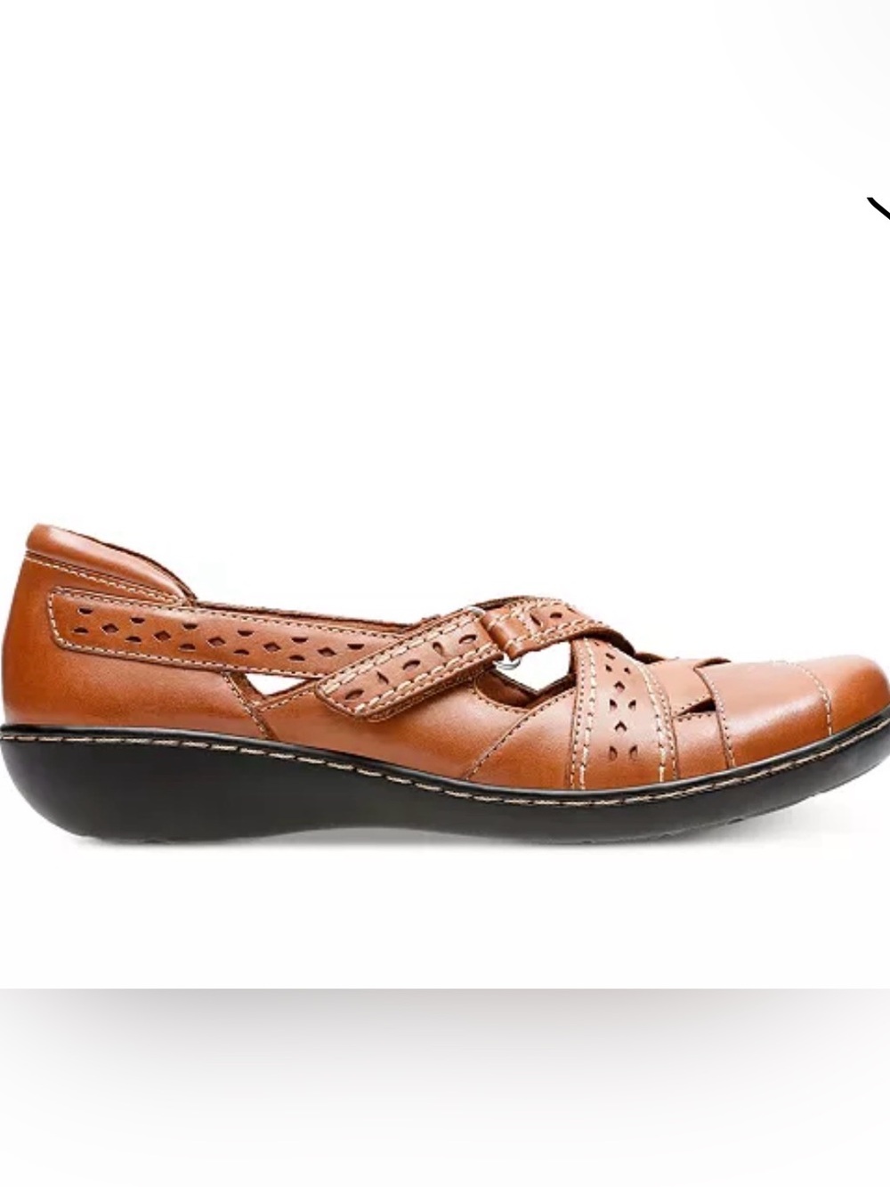 Clarks Collection Ashland Spin Tan Leather Fisherman Sandals Size 6.5